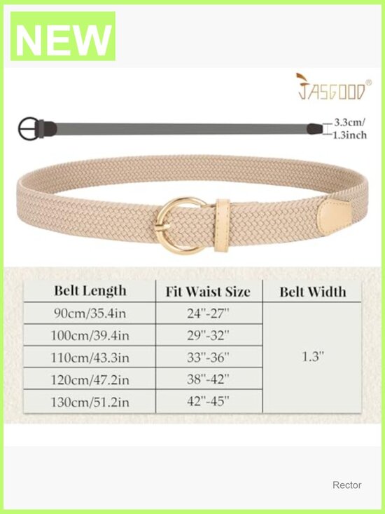 Braided Woven Elastic Stretch Waist Belt Canvas Casual Belt for Jeans Pants main image 5